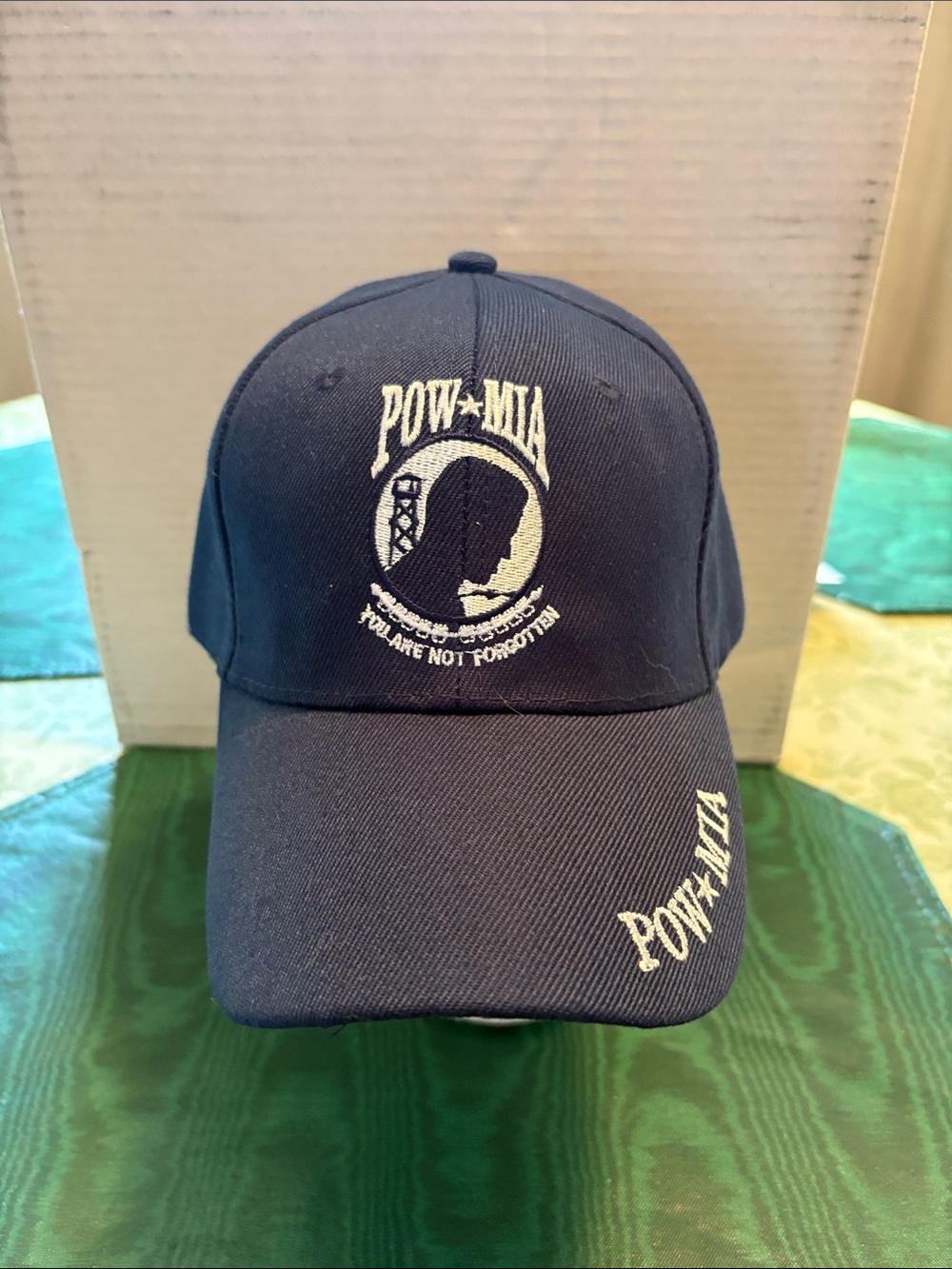 POW•MIA Navy Blue Embroidered Men's Baseball Hat